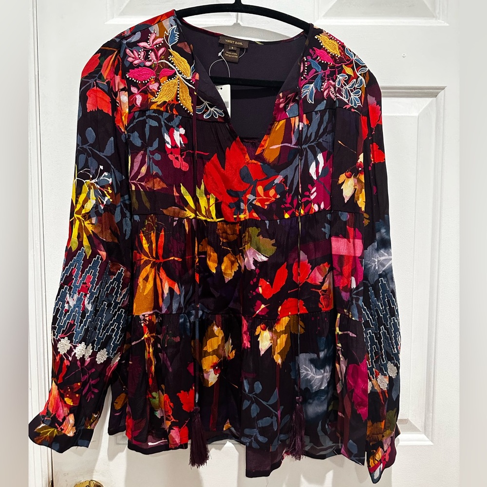 NWT Anthropologie Vineet Bahl embroidered blouse